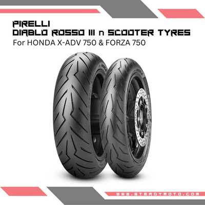PIRELLI DIABLO ROSSO III & Scooter Tyre Bundle - F17R15