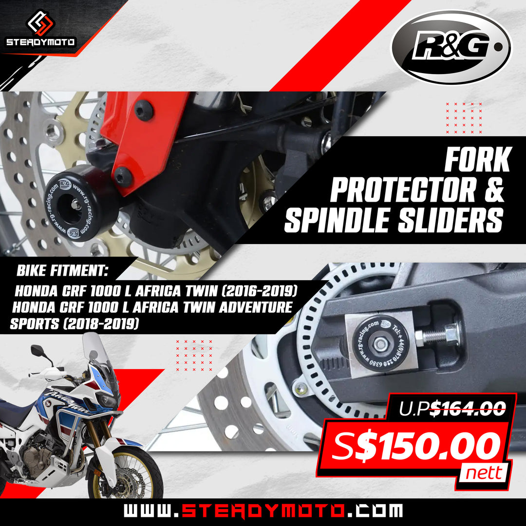 R&G Fork Protector & Spindle Sliders for HONDA CRF 1000L Africa Twin & Adv Sport