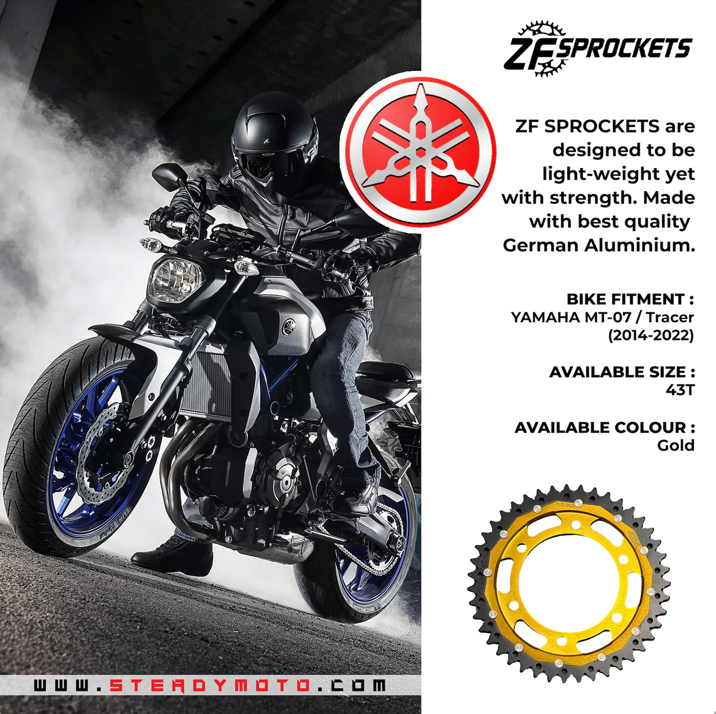 ZF Rear Sprocket for Selected SUZUKI & YAMAHA Bike Models