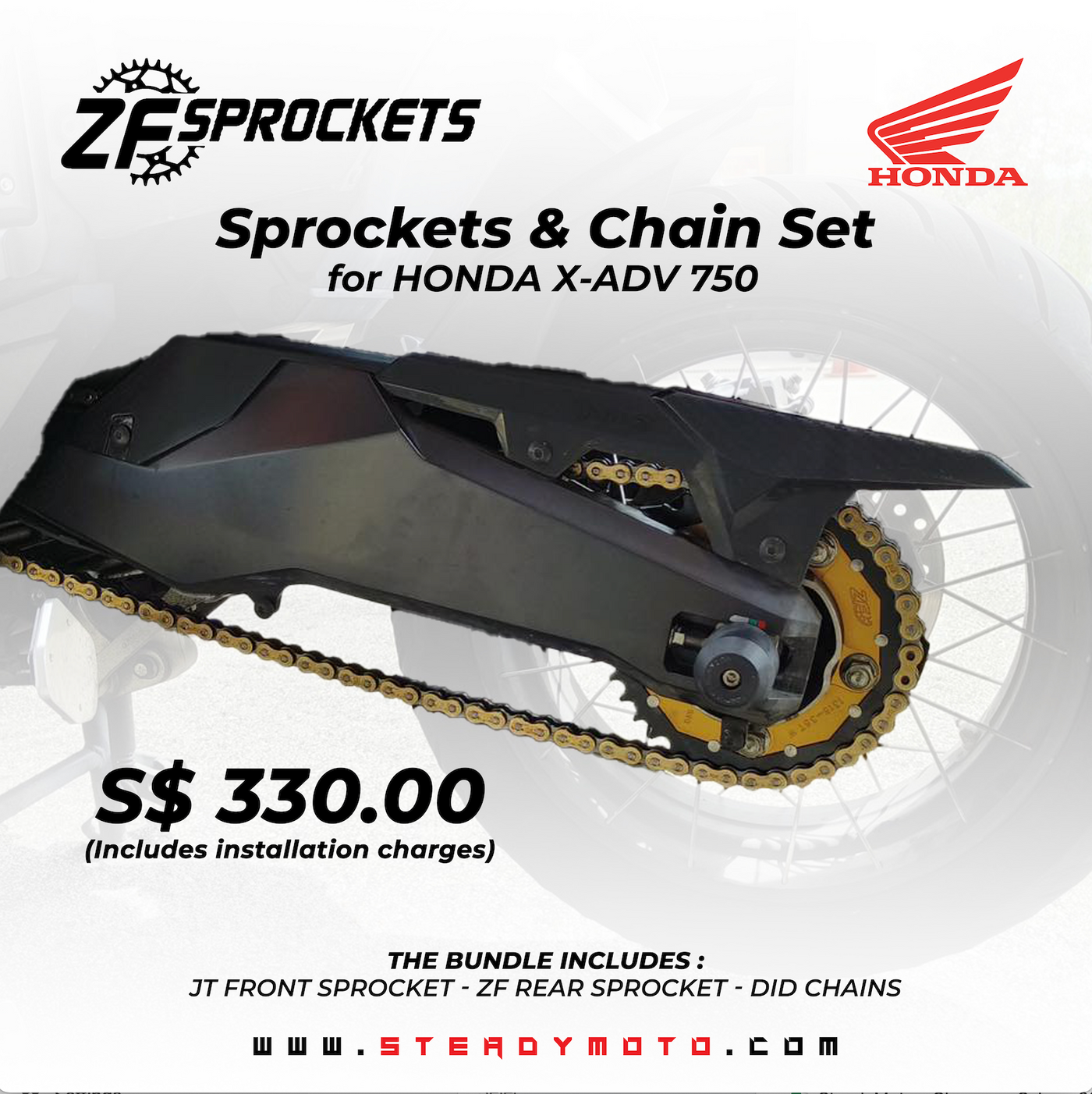 Sprockets & Chain Set for HONDA X-ADV 750 (2017-)