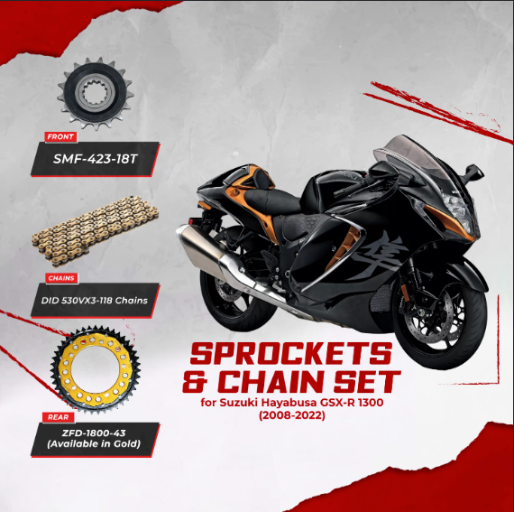 ZF Sprockets & DID Chain Set for SUZUKI GSX-R1300 Hayabusa (2008-2022)