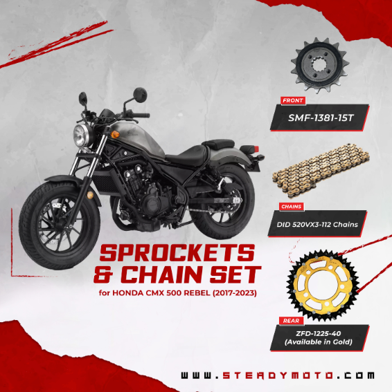 ZF Sprockets & DID Chain Set for HONDA CMX 500 Rebel (2017-)