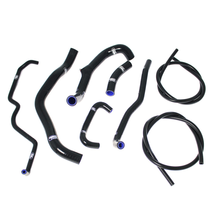 SAMCO Sport Silicone Radiator Coolant Hose Kit (5-pc) for TRIUMPH Street Triple 675 / Street Triple 675R (2008-2012) Black Stainless Steel Hose Clamp Kit