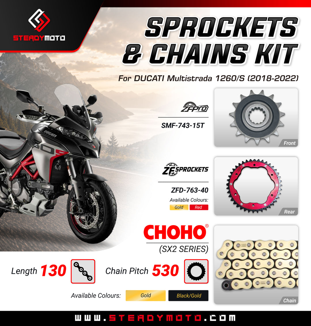 ZF Sprockets & CHOHO Chains for DUCATI Multistrada 1260 / S (2018-2020)