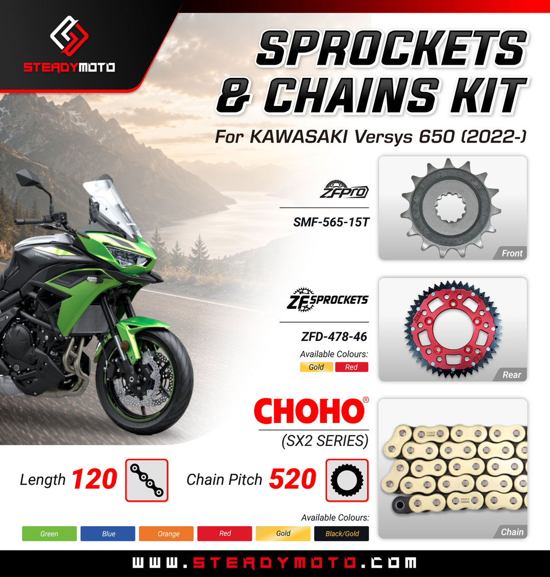 ZF Sprockets & CHOHO Chains for KAWASAKI Versys 650 (2022-)