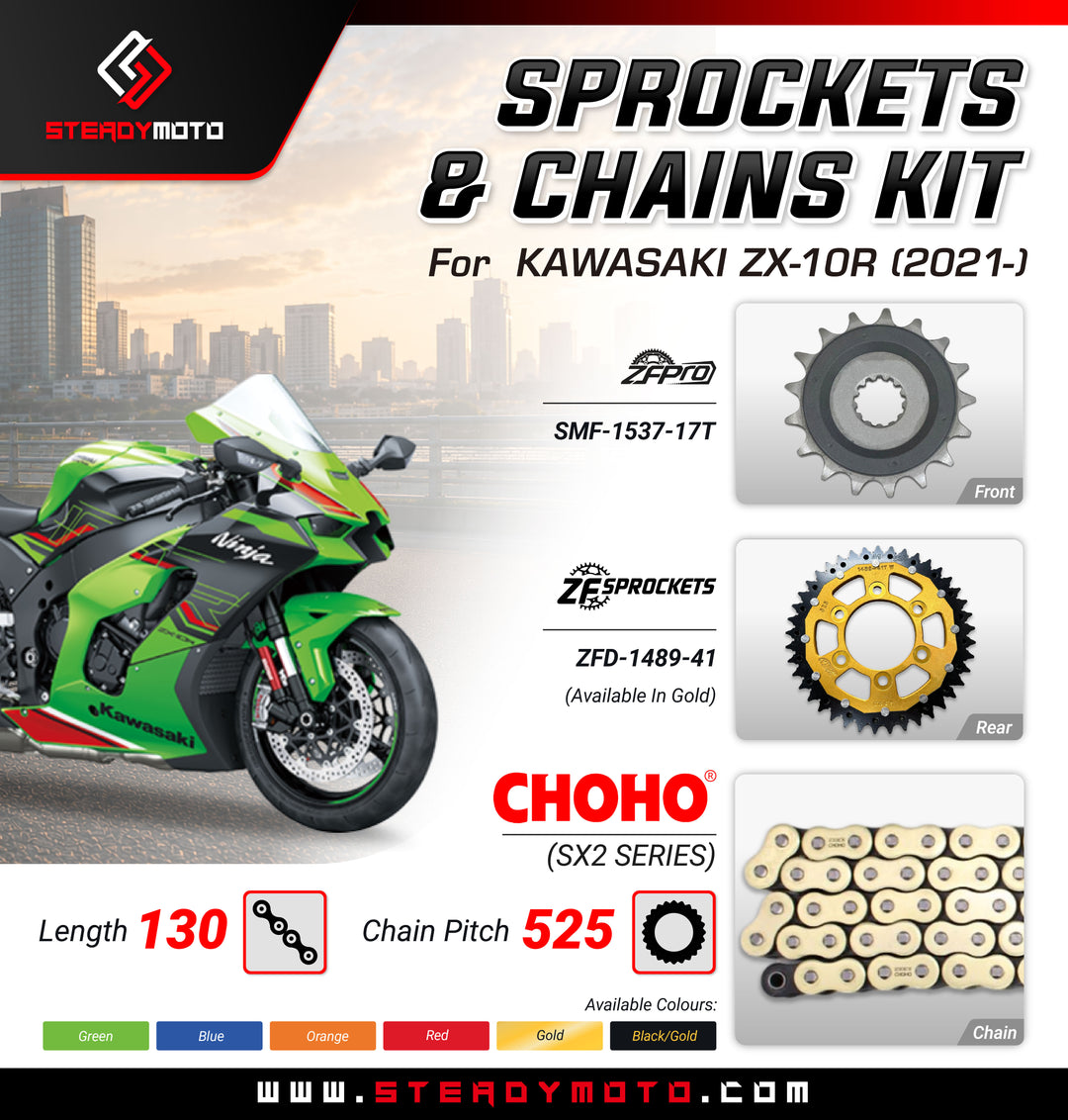 ZF Sprockets & CHOHO Chains for KAWASAKI ZX-10R (2021-)