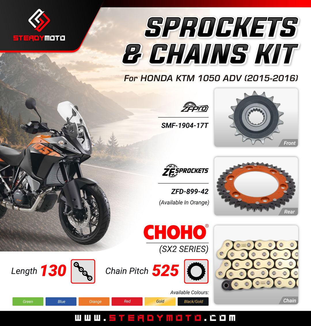 ZF Sprockets & CHOHO Chains for KTM 1050 ADV (2015-2016)