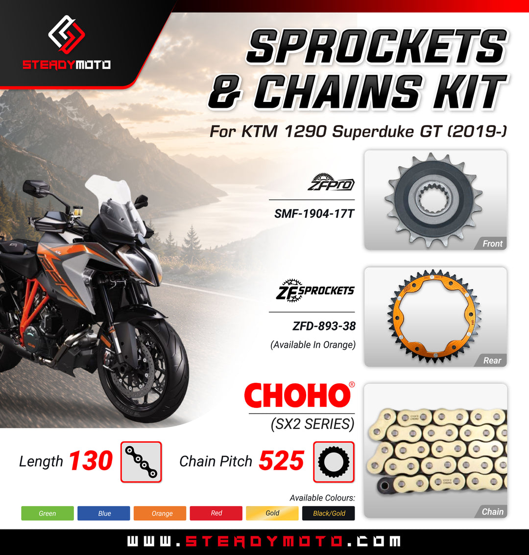 ZF Sprockets & CHOHO Chains for KTM 1290 Superduke GT (2019-2024)