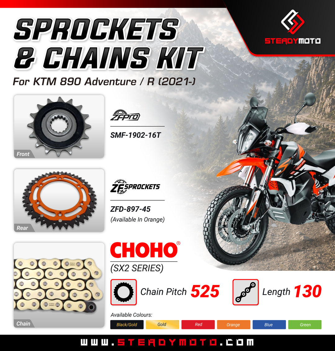 ZF Sprockets & CHOHO Chains for KTM 890 ADV-R (2021-)
