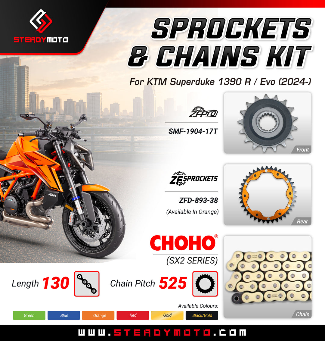ZF Sprockets & CHOHO Chains for KTM Superduke 1390 R/Evo (2024-)