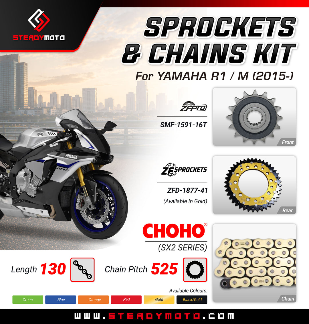 ZF Sprockets & CHOHO Chains for YAMAHA R1/M (2015-)