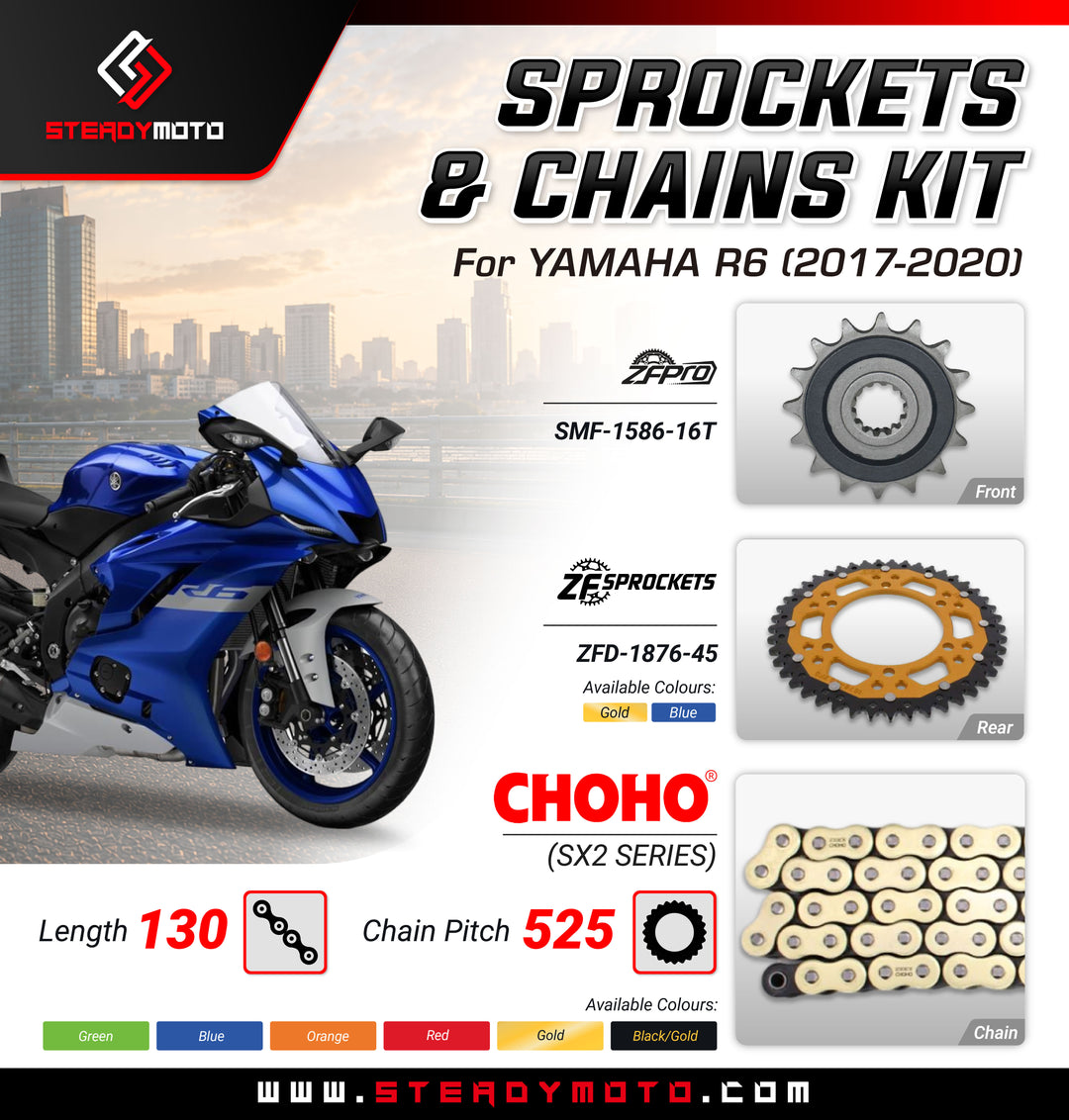 ZF Sprockets & CHOHO Chains for YAMAHA R6 (2017-2020)