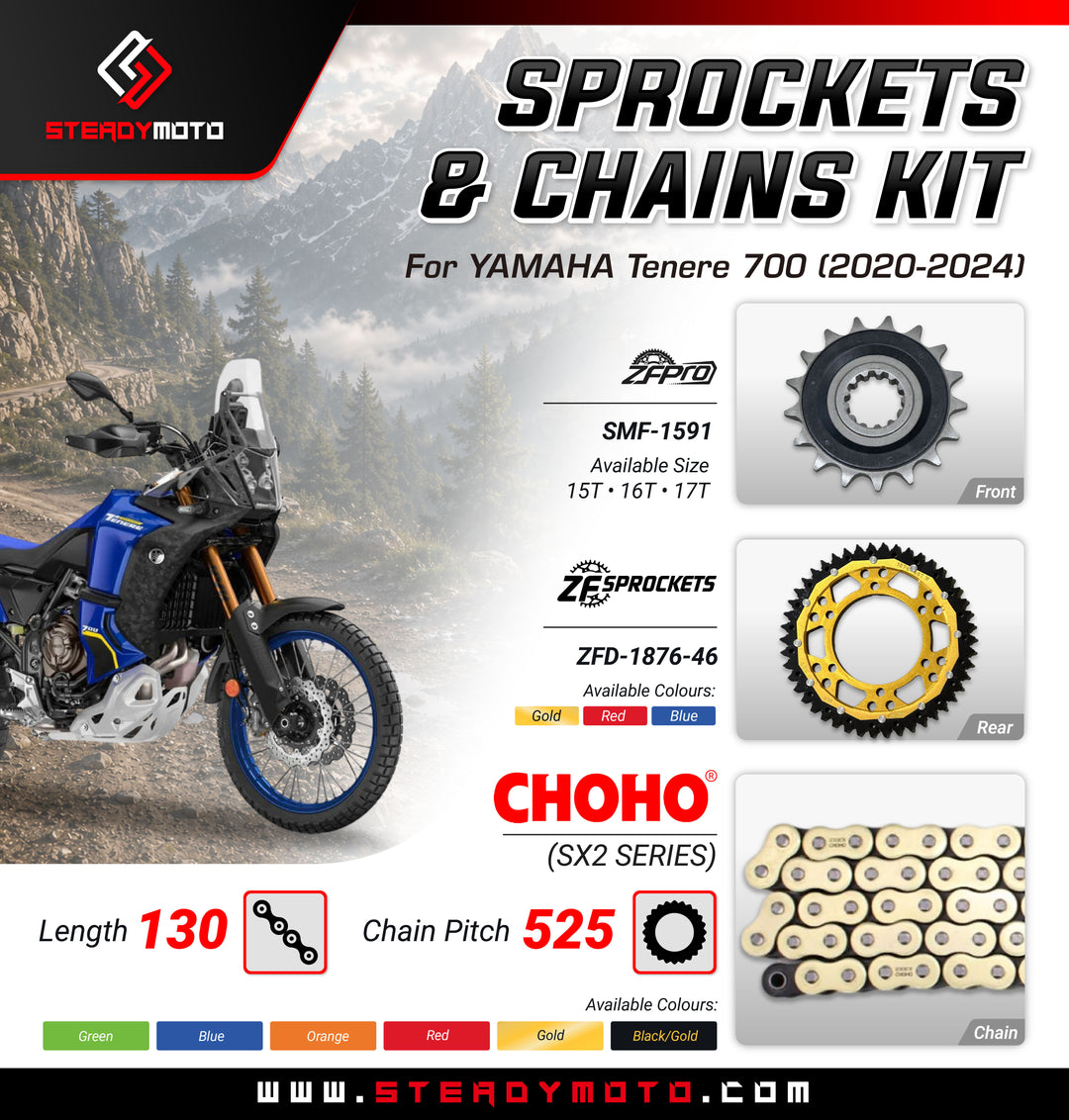 ZF Sprockets & CHOHO Chains for YAMAHA Tenere 700 (2020-)