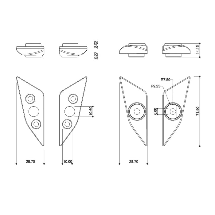 SKIN AIR Mirror Adapters [pair] for DUCATI Panigale V4 (2020-2024)
