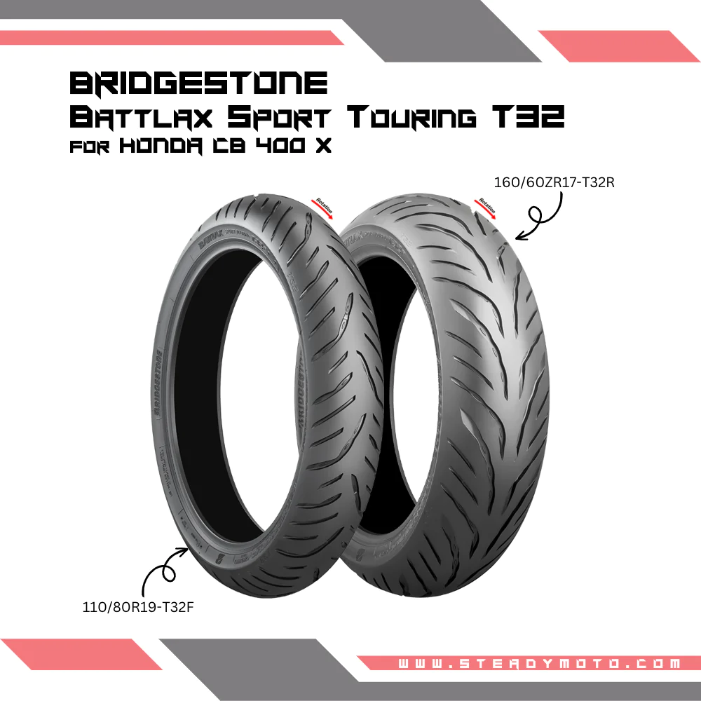 Bridgestone Battlax Sport Touring T32 Bundle for HONDA CB 400 X