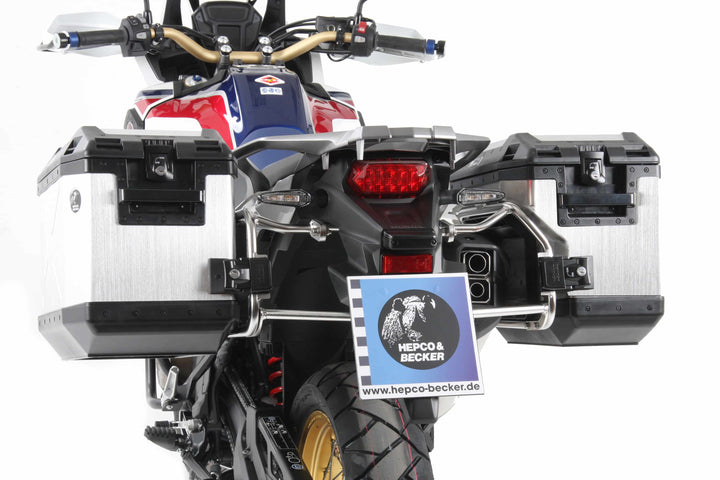 SideCarrier Cutout incl. XPLORER Silver Sideboxes for HONDA CRF 1000 L Africa Twin (2016-2017)