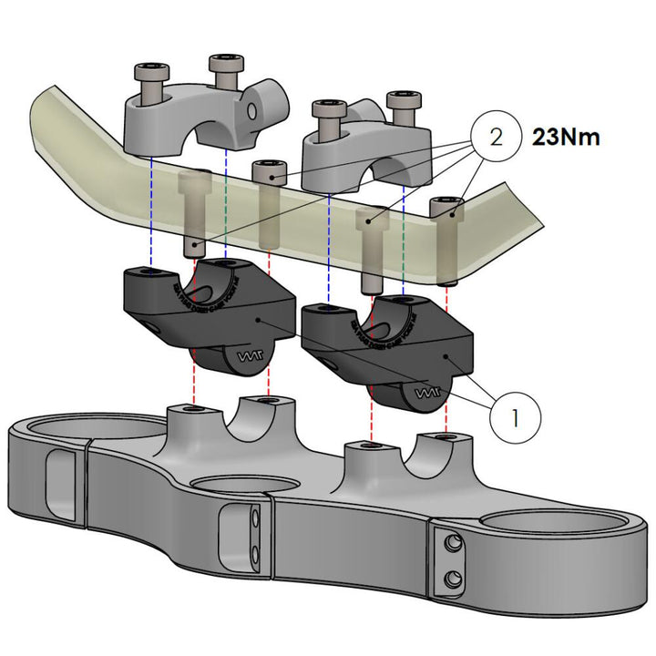 Handlebar Riser 30mm High with 21mm Offset for HONDA CMX 1100, 250, 300, 500 Rebel (2021-)