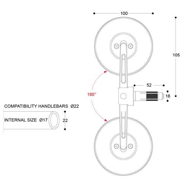 SKIN-S Bar End B-Lux Mirrors (pair)