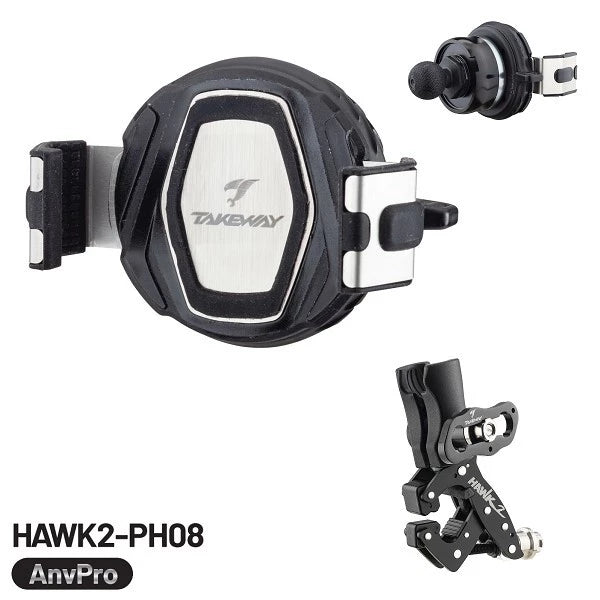 TAKEWAY HAWK2 Clamp with ANVPRO Dual Magnetic Mobile Phone Holder (Anti-Theft Version)