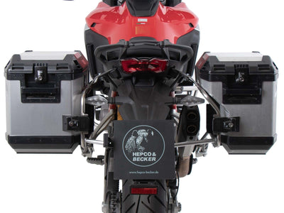 SideCarrier Cutout incl. XPLORER Silver Sideboxes for DUCATI Multistrada V4 / S / S Sport (2021-)