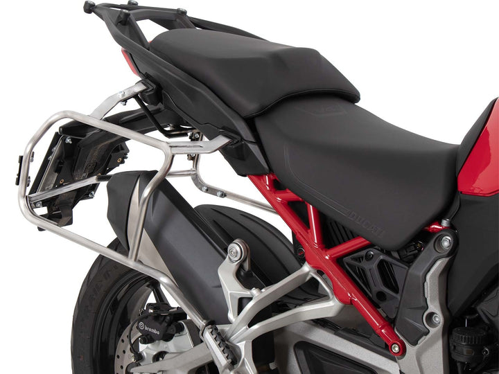 SideCarrier Cutout incl. XPLORER Silver Sideboxes for DUCATI Multistrada V4 / S / S Sport (2021-)