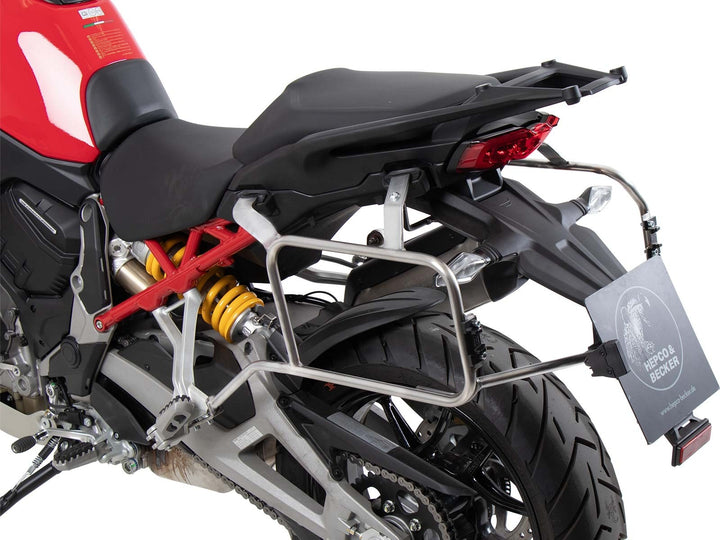 SideCarrier Cutout incl. XPLORER Silver Sideboxes for DUCATI Multistrada V4 / S / S Sport (2021-)