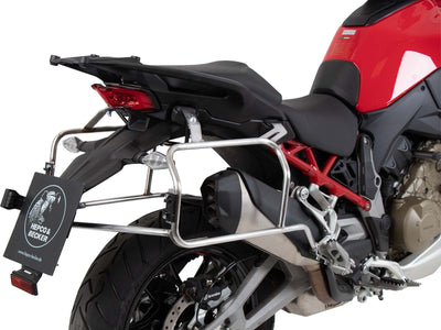 SideCarrier Cutout incl. XPLORER Silver Sideboxes for DUCATI Multistrada V4 / S / S Sport (2021-)