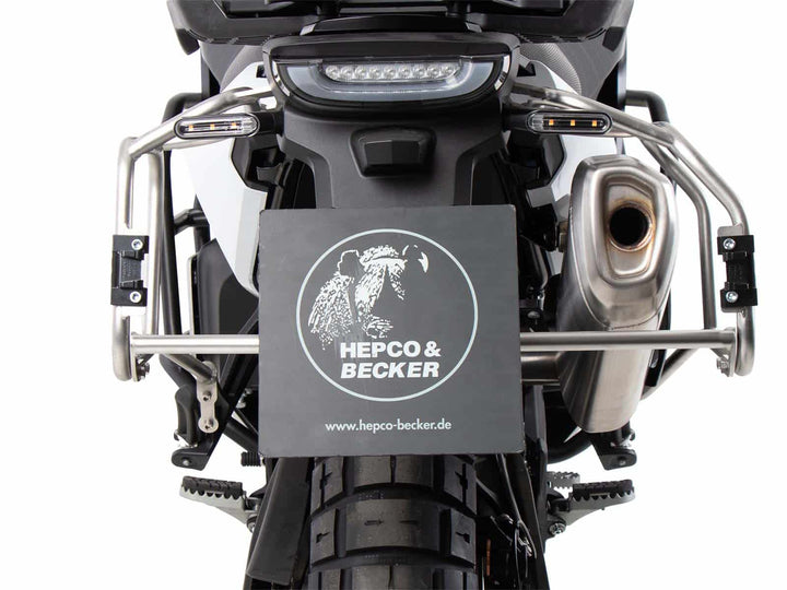 SideCarrier Cutout Stainless Steel incl. XPLORER Silver Sideboxes for KTM 790 / 890 Adv & HUSQVARNA Norden 901