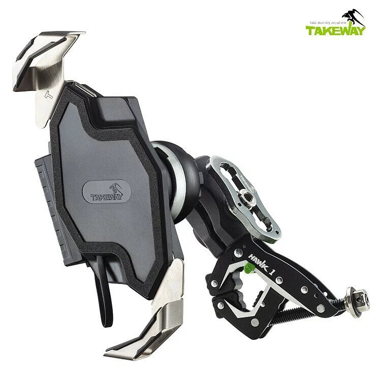 TAKEWAY HAWK Clamp with ANVPRO Mobile Phone Holder (Anti-Theft Version)