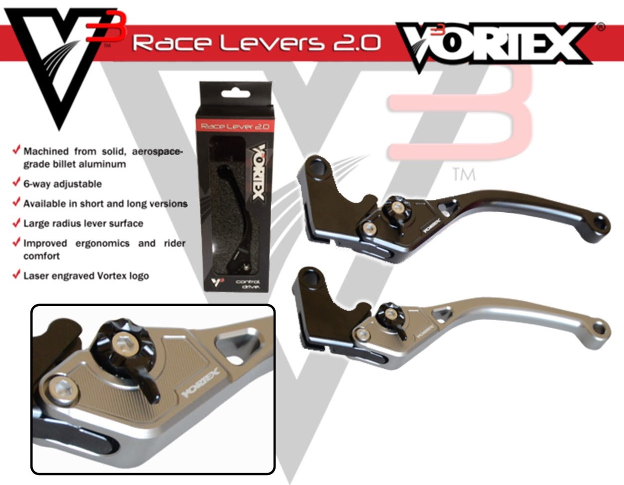 V3 2.0 Brake & Clutch Lever for selected YAMAHA Motorcycles