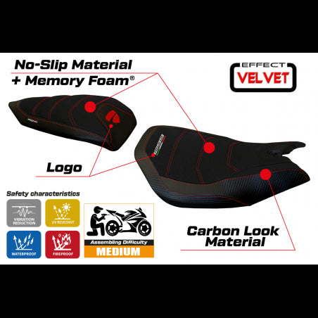 Leiden Velvet Comfort System Seat Cover for DUCATI Panigale 1299 (2015-2018)